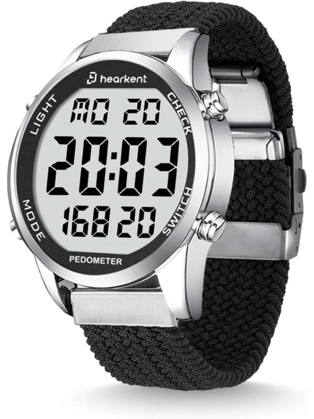 Men's Black Waterproof Fitness Step Mileage & Calorie Backlight Wrist Watches